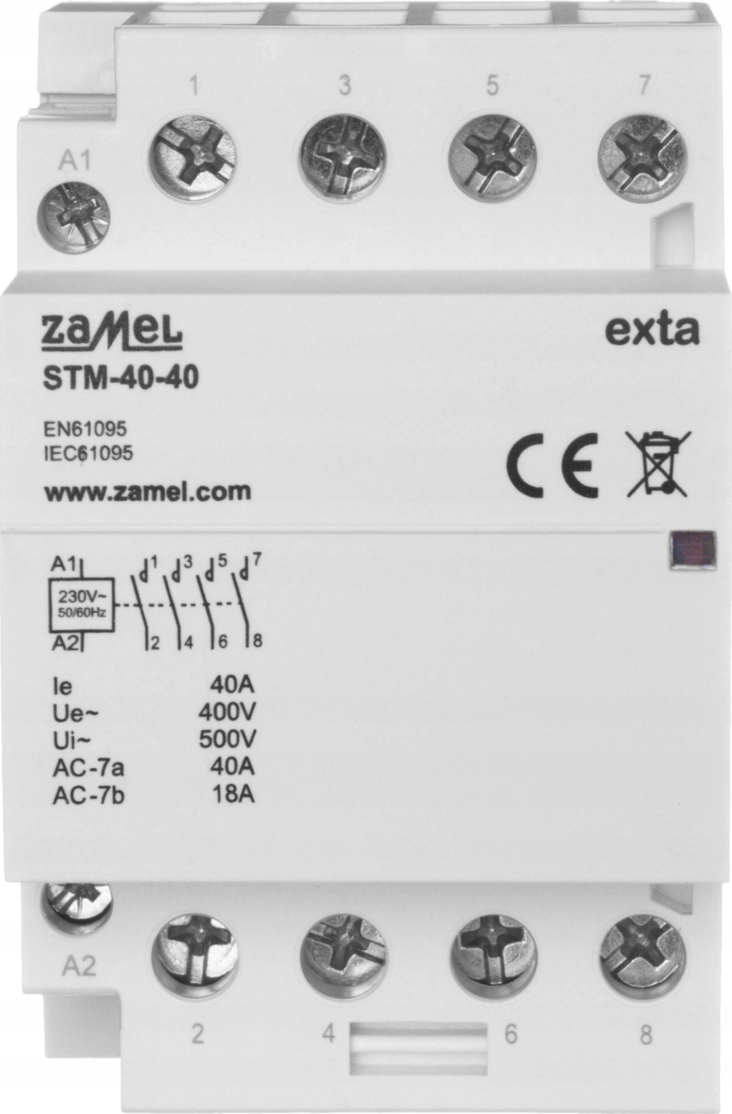 Zamel Stycznik modułowy instalacyjny 40A 4xZ