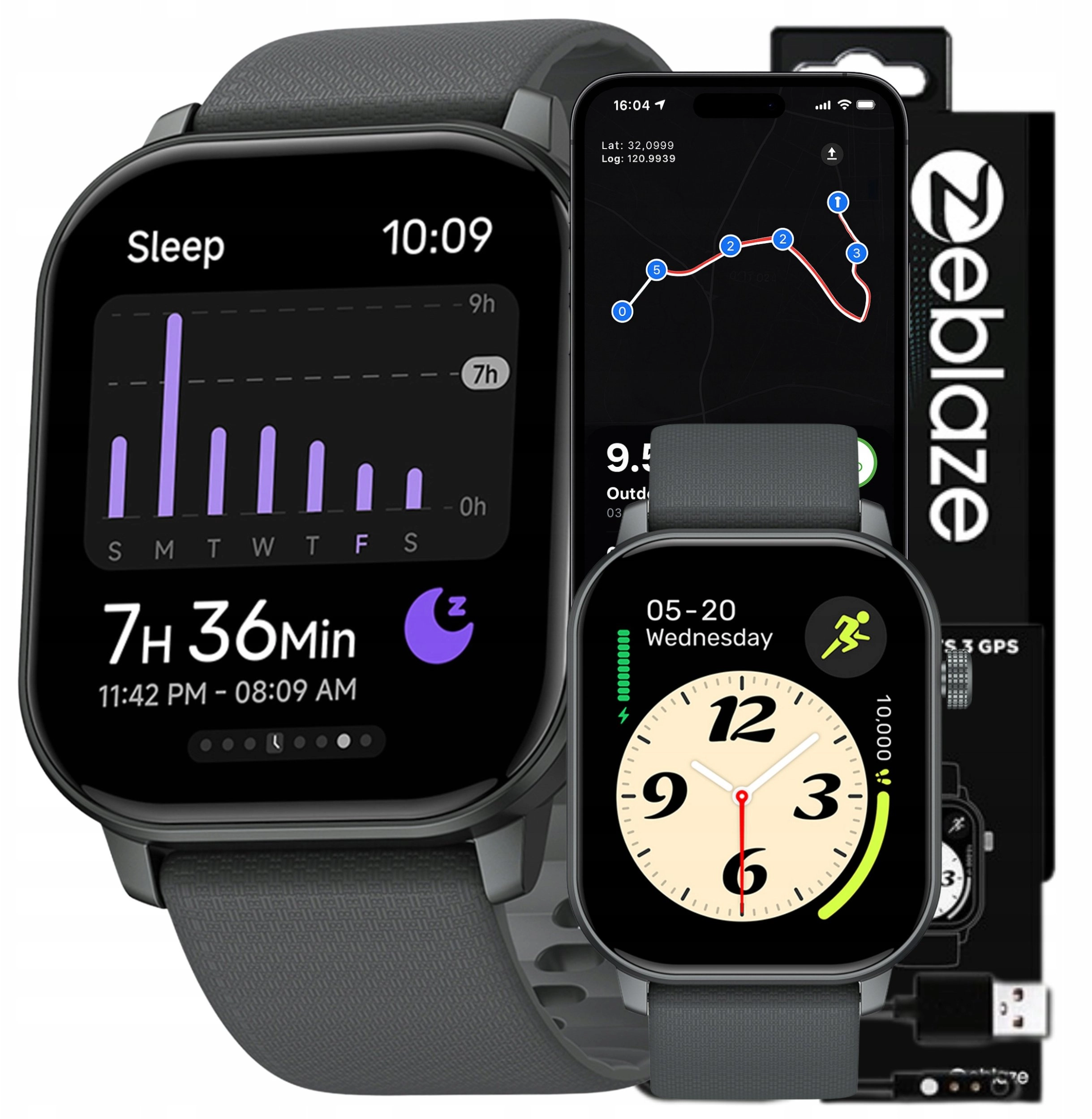 Zeblaze GTS 3 GPS smartwatch (gray)