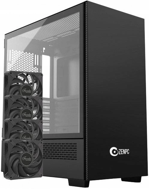 ZENPC Z3 Solid Black 4x Fander P12 PWM PST datora maciņš