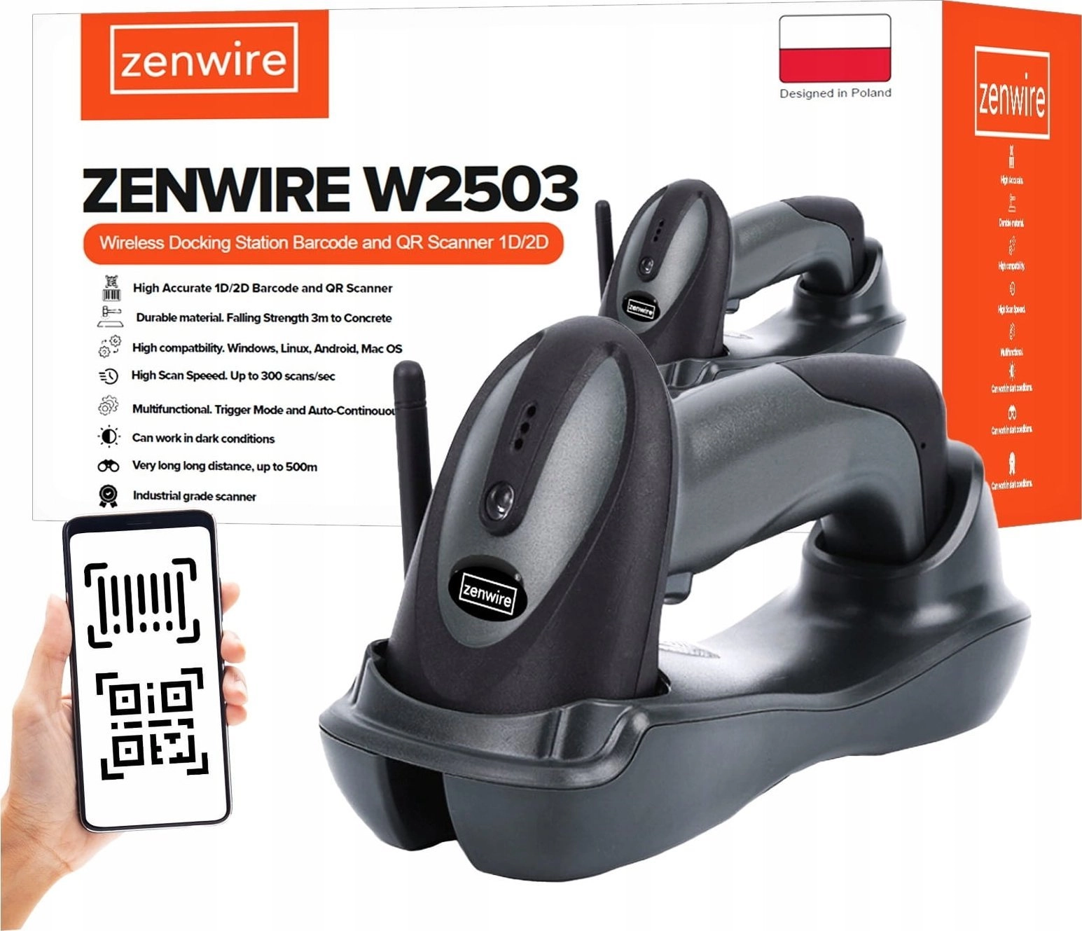 Zenwire Barcode Reader Reader QR 1D