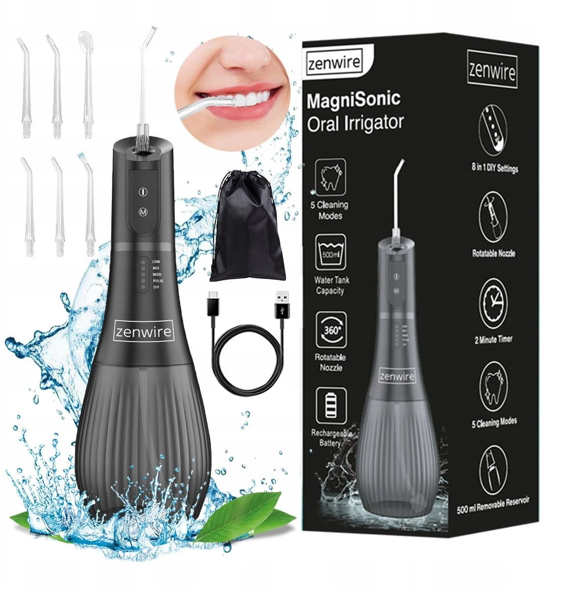 Portable Cordless Dental Irrigator for Oral