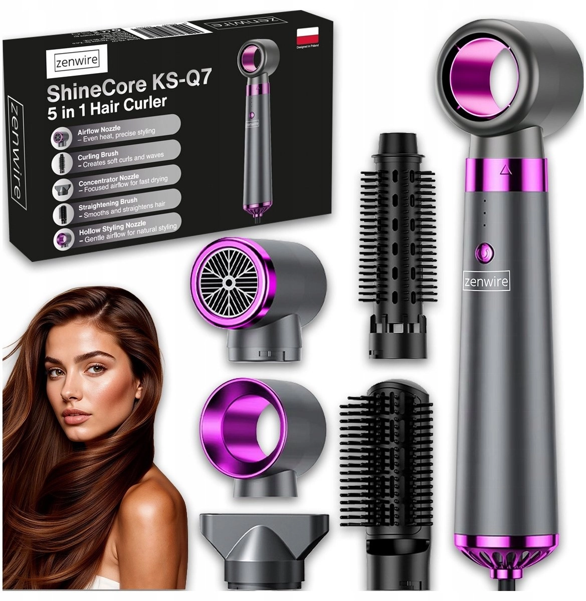 Zenwire Hair Dryer and Curler 5in1