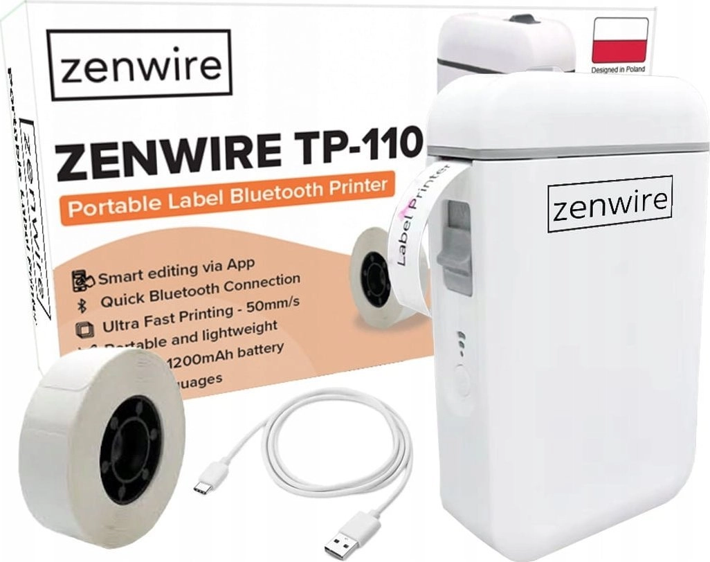 Mini portable thermal label printer with