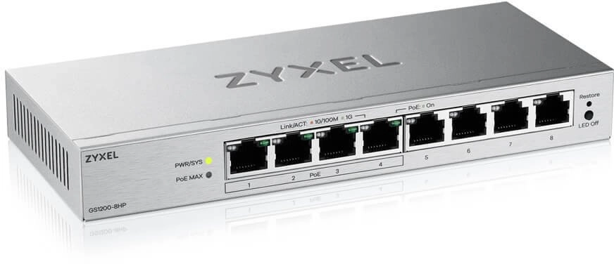 ZYXEL GS1200-8HP V3 �8-Port Gigabit PoE+