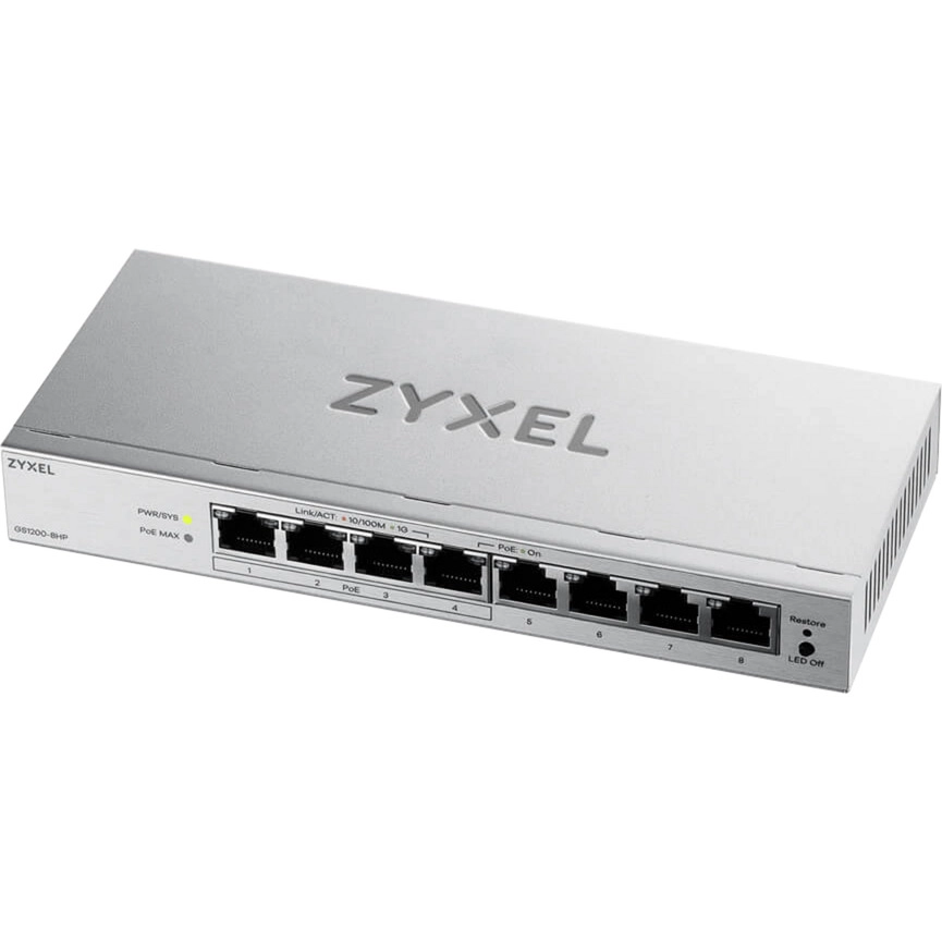 ZYXEL GS1200-8HP V3 �8-Port Gigabit PoE+
