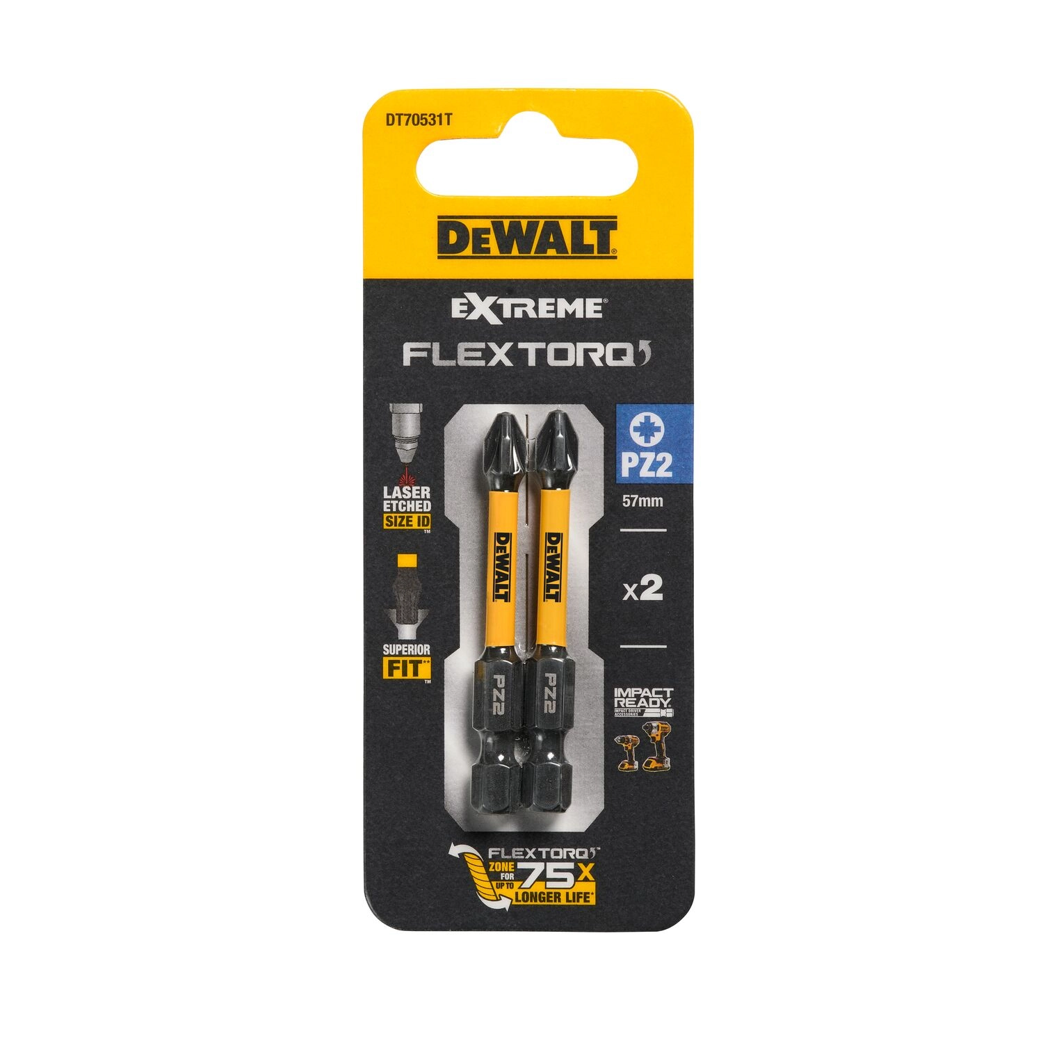 Dewalt Torsion PZ2 impact screwdriver bits