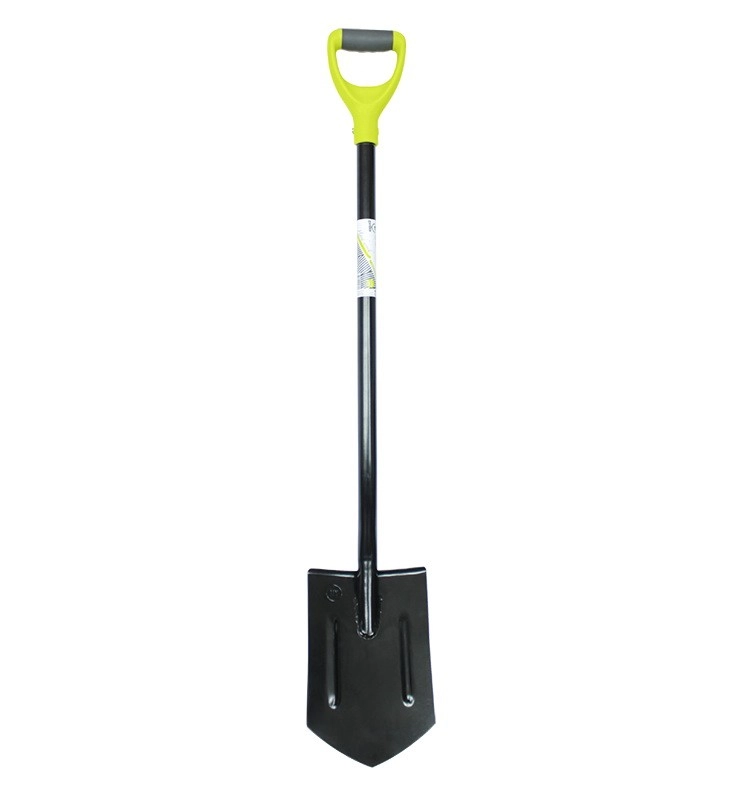 Sturdy metal spade for digging trenches