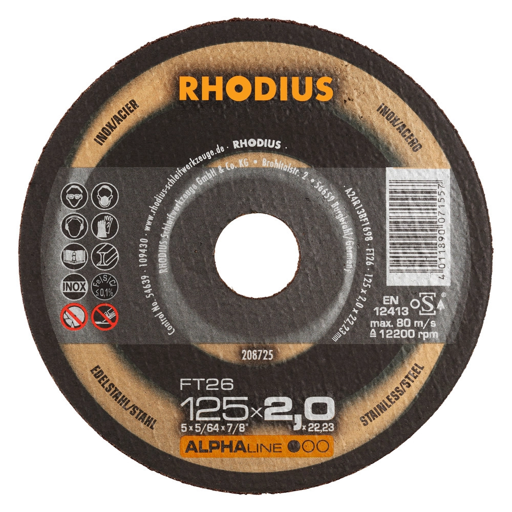 Disks metālam Rhodius FT26 180x2x22 23