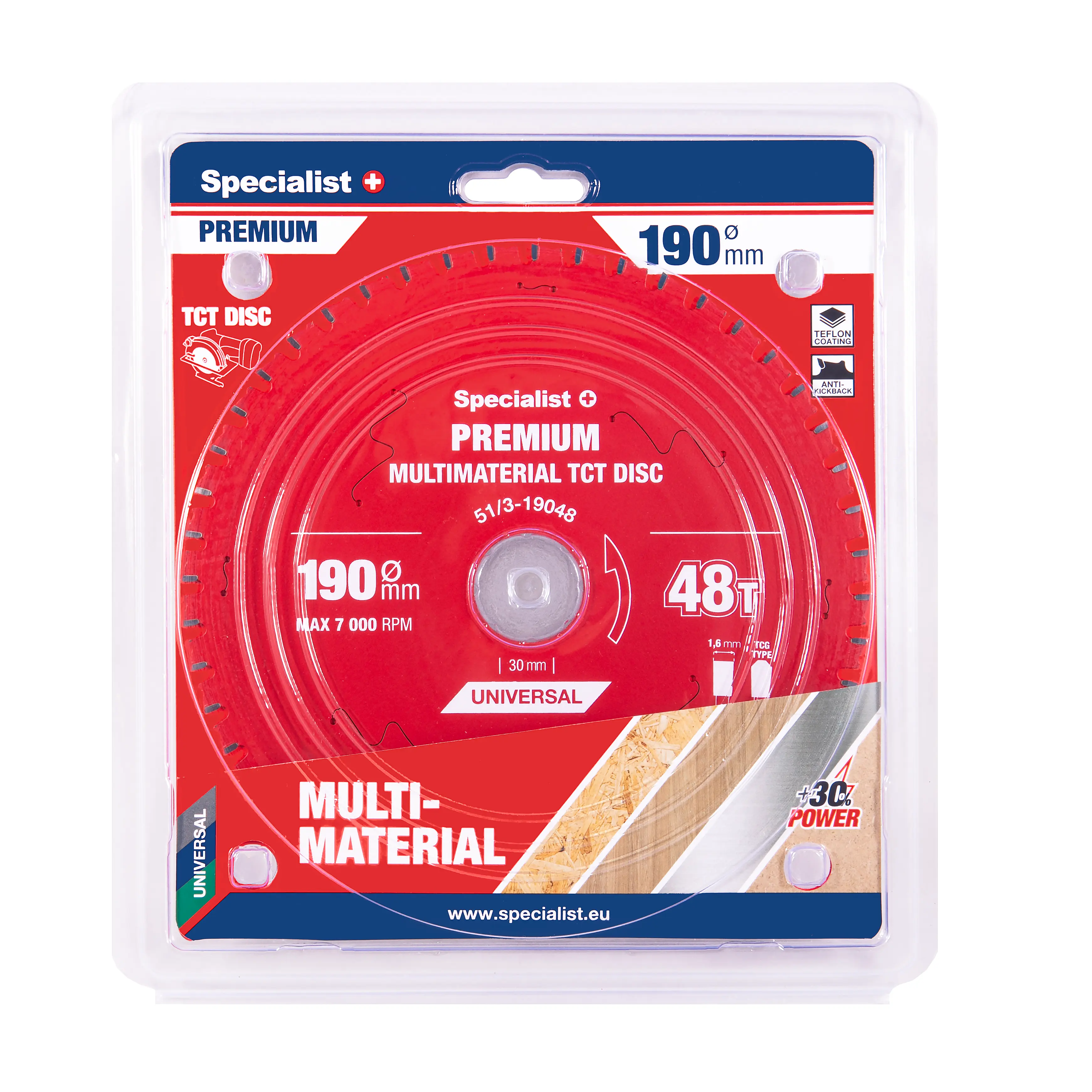 SPECIALIST+ griešanas disks Multimaterial 190x48Tx30mm LTM1904830-T