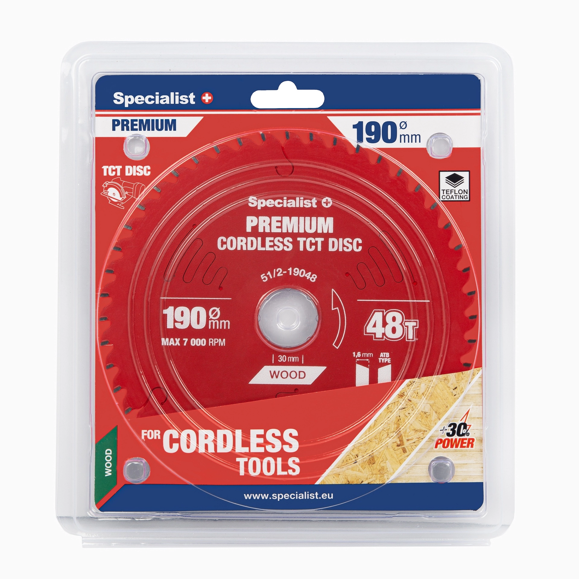 SPECIALIST+ griešanas disks Cordless 190x48Tx30mm LTW1904830-T