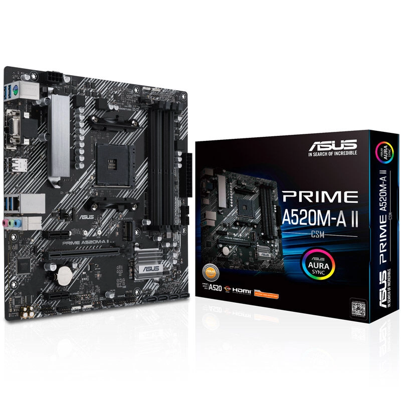 ASUS PRIME A520M-A II/CSM  motherboard black/grey