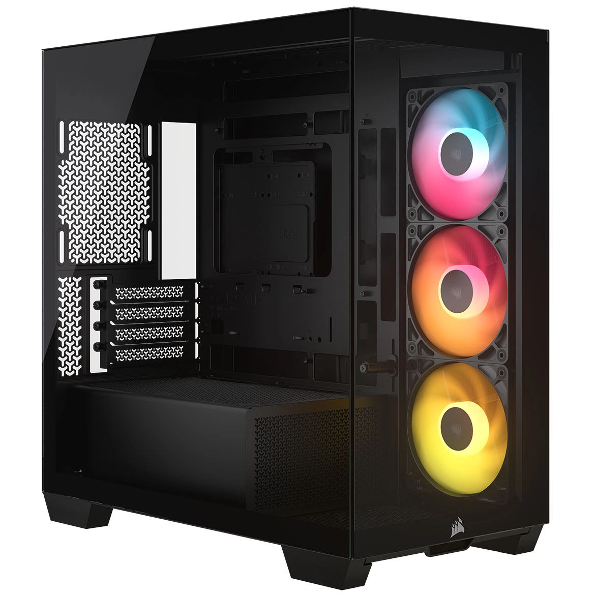 Corsair 2800X RS-R ARGB datora korpuss, mini korpuss, mATX, rūdīts stikls - ieskaitot 3x 120 mm ventilatorus, melns