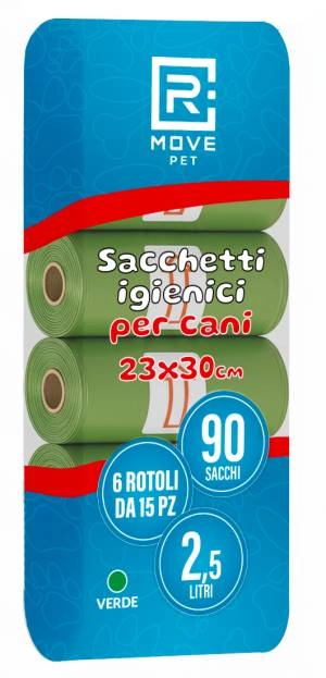 6 Rotoli da 15 Sacchi Rifiuti