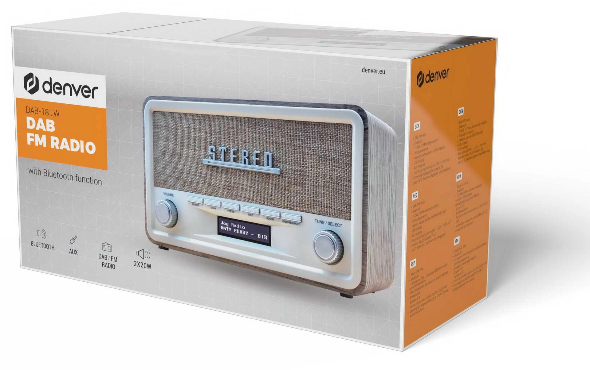 Denver DAB-18LW radio receiver Digital Brown