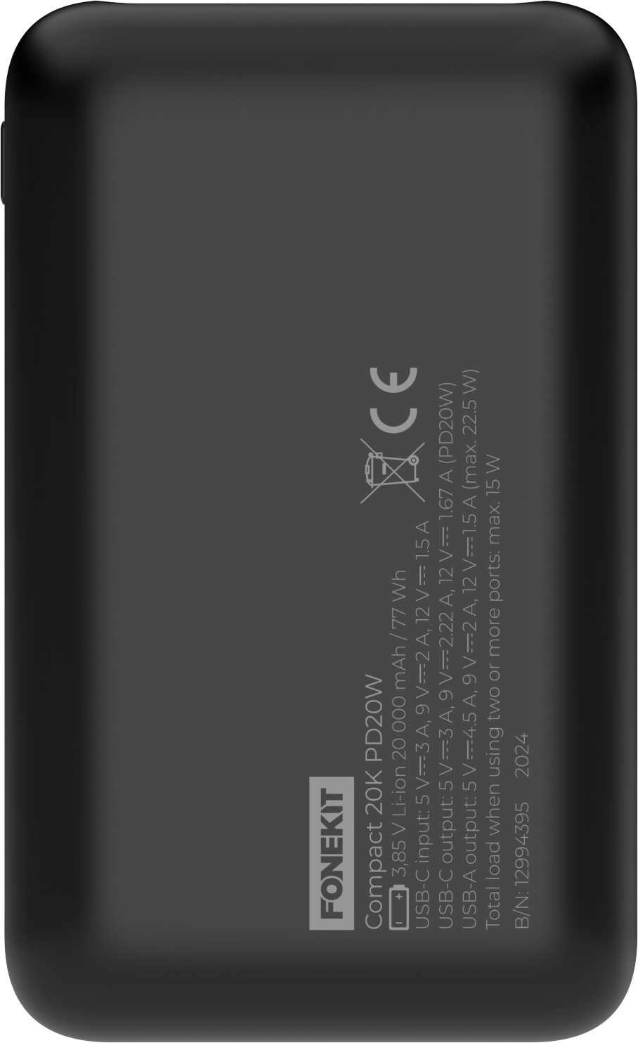 "Compact 20K PD20W 20000mAh" Black