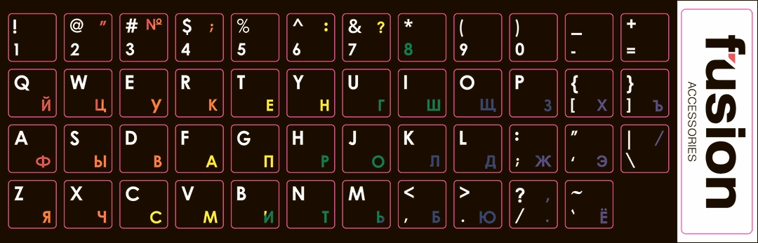 "Keyboard stickers RU ENG" Rainbow