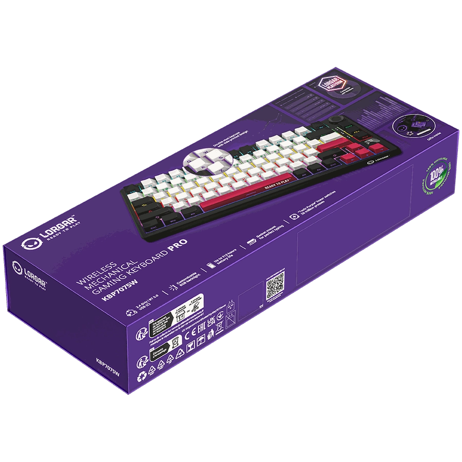 Klaviatūra Lorgar KBP7075W LRG-KBP7075W-BK-US 5291485017842