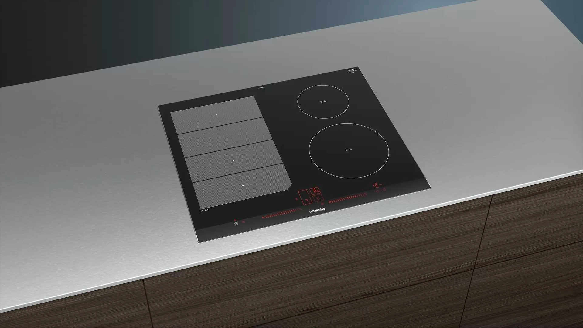 Siemens EX675LEC1E hob Aluminium  Black Built-in