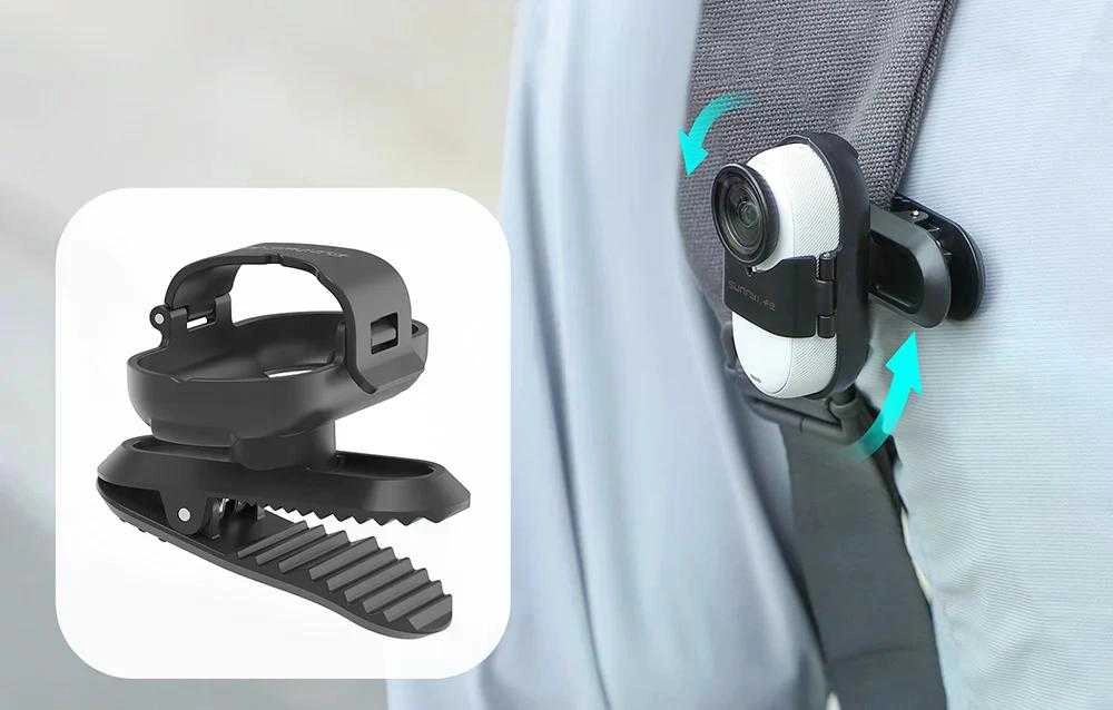 Swivel backpack clip for Insta360 GO