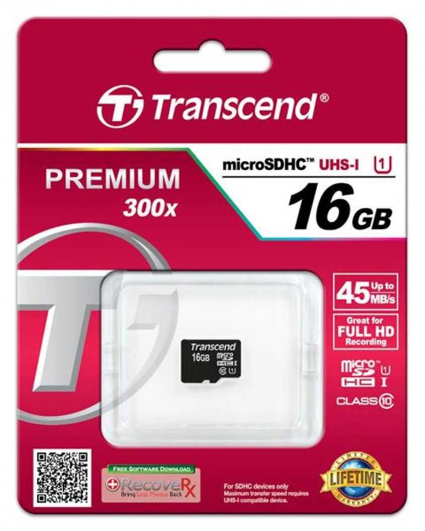 Transcend microSDXC/SDHC Class 10 UHS-I 16GB