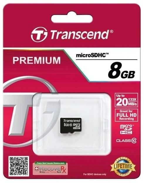 Transcend microSDXC/SDHC Class 10 8GB TS8GUSDC10