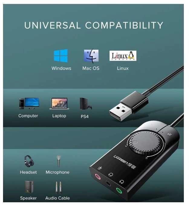 Ugreen External USB Sound Adapter (40964)