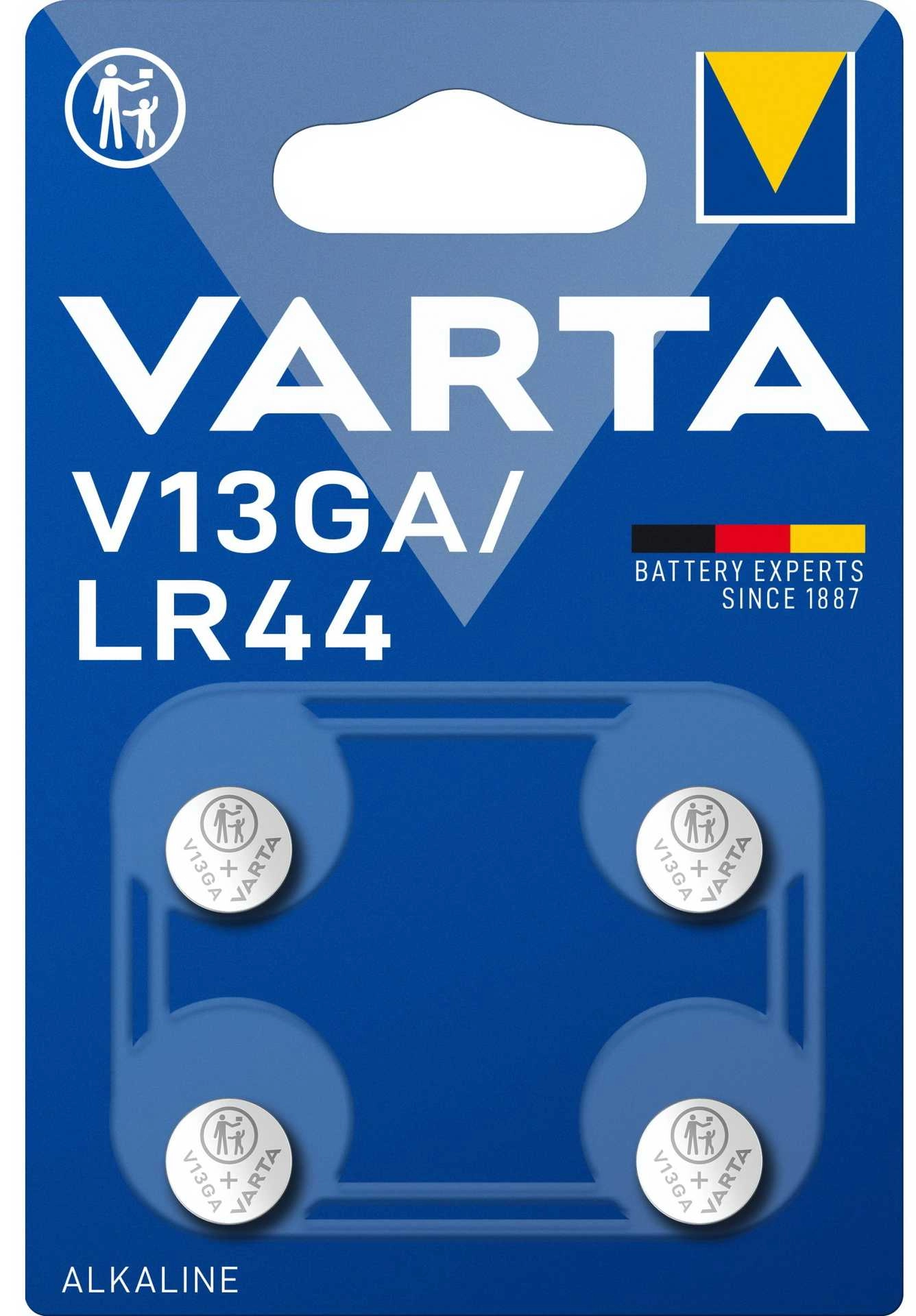 Varta V13GA/LR44 Alkaline 4 Pack -