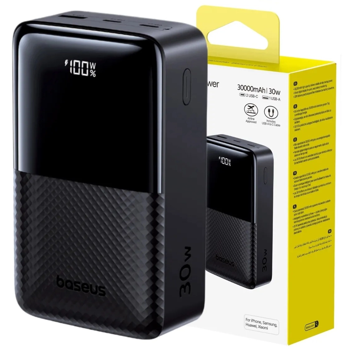 LiPo PowerBank 30000mAh 30W USB-A USB-C