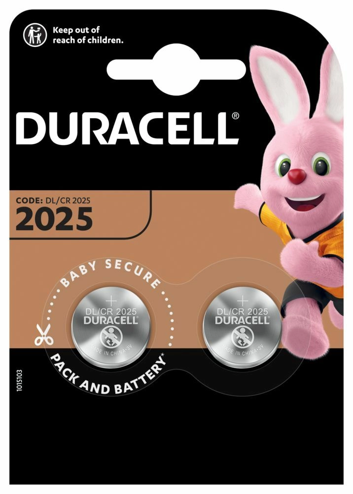 Litija baterija CR2025 3V Duracell Iepakojumā