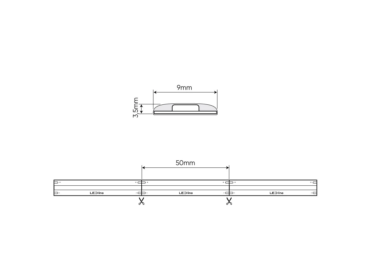 LED lente 24Vdc 8W/m COB 320LED/m