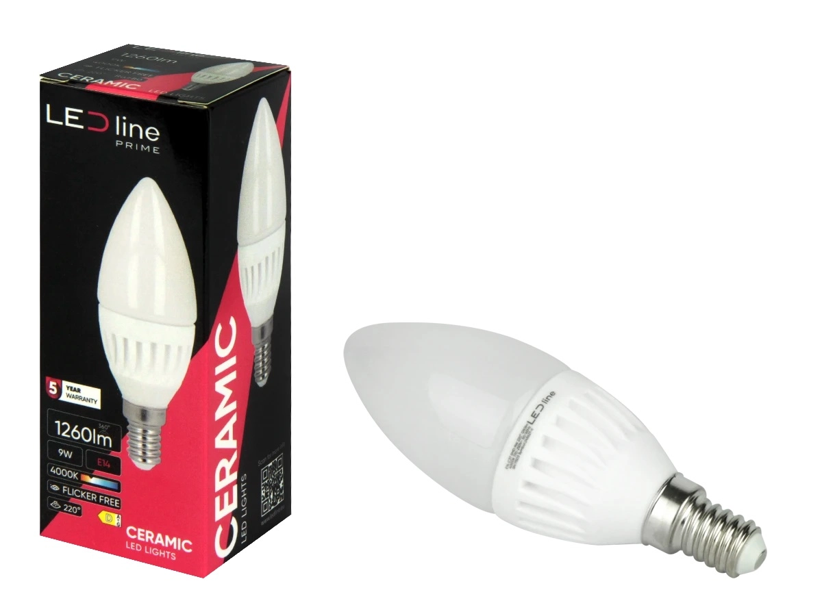 LED spuldze E14 9W 4000K 1260lm