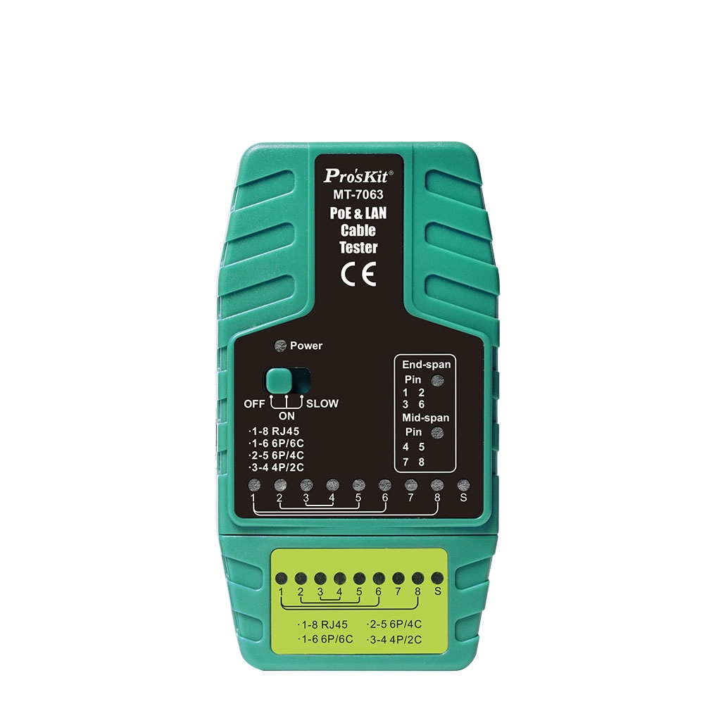 PoE un LAN kabeļu testeris  RJ11/RJ12/RJ45