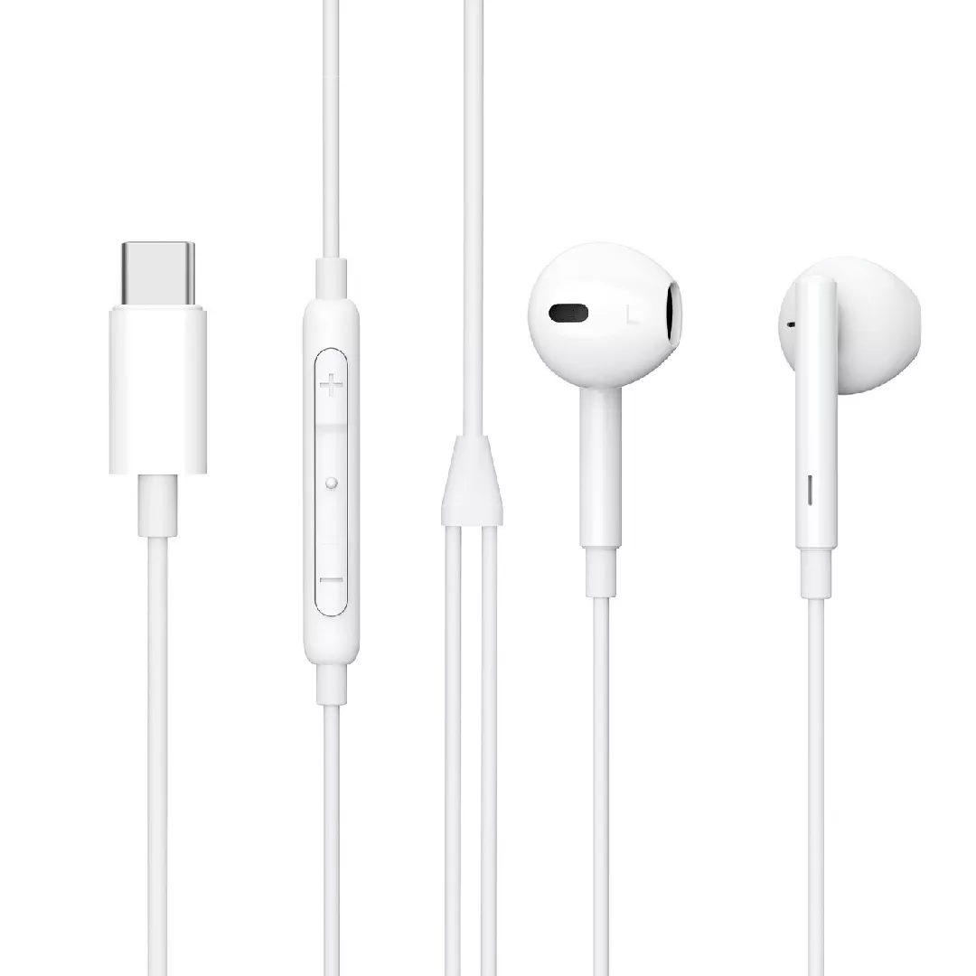eSTUFF ES652200-BULK austiņas un brīvroku komplekts Vadu Ausīs Zvani / mūzika USB Veids-C Balts
