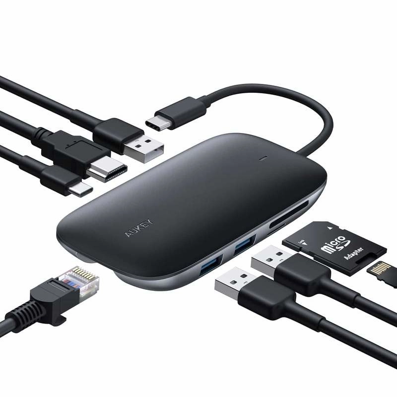 *AUKEY CB-C71 HUB USB-C8w1 RJ45 HDMI