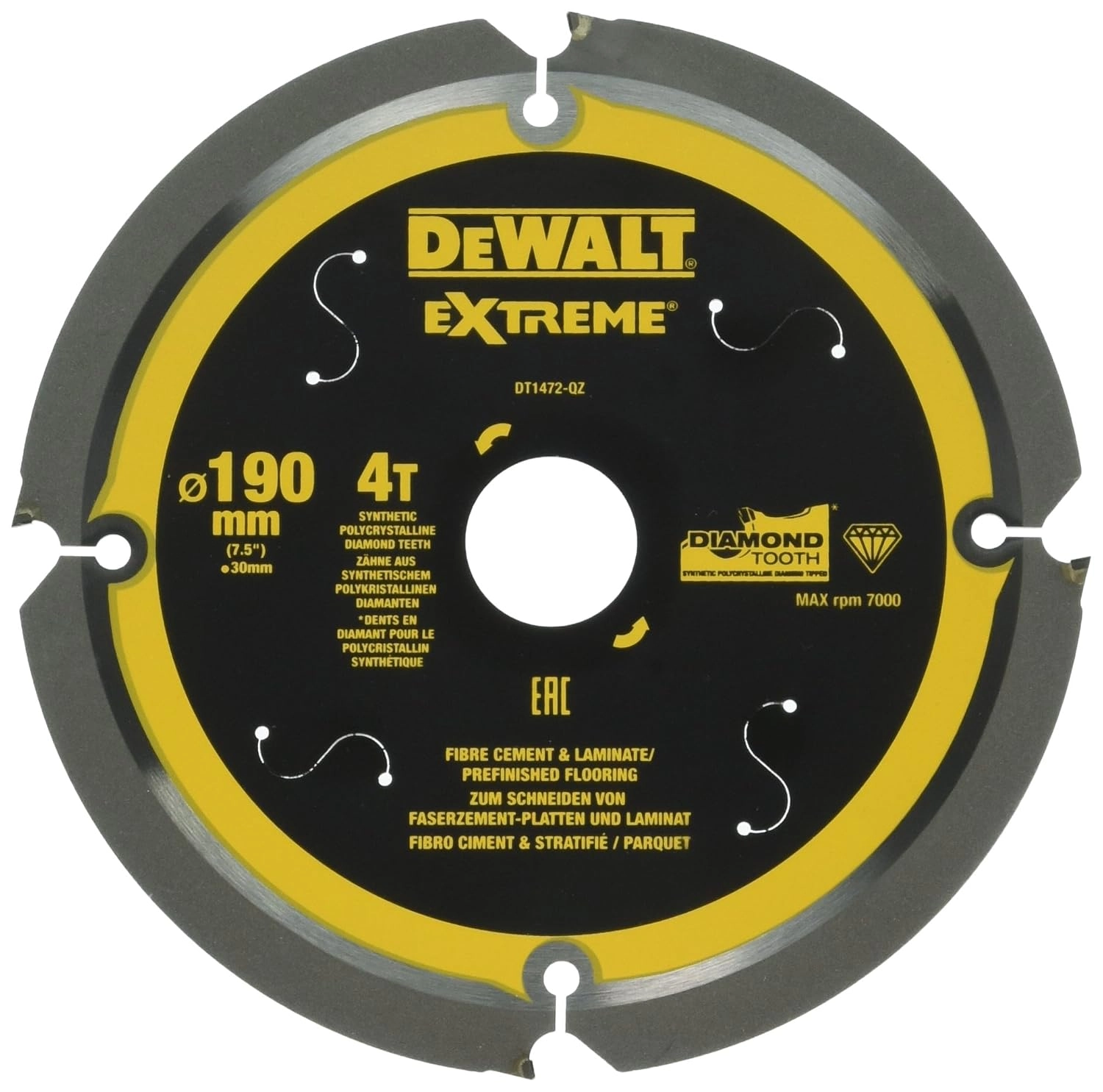 DEWALT CIRCULAR SAW.165x20mmx4z DT1472-QZ 5035048540930
