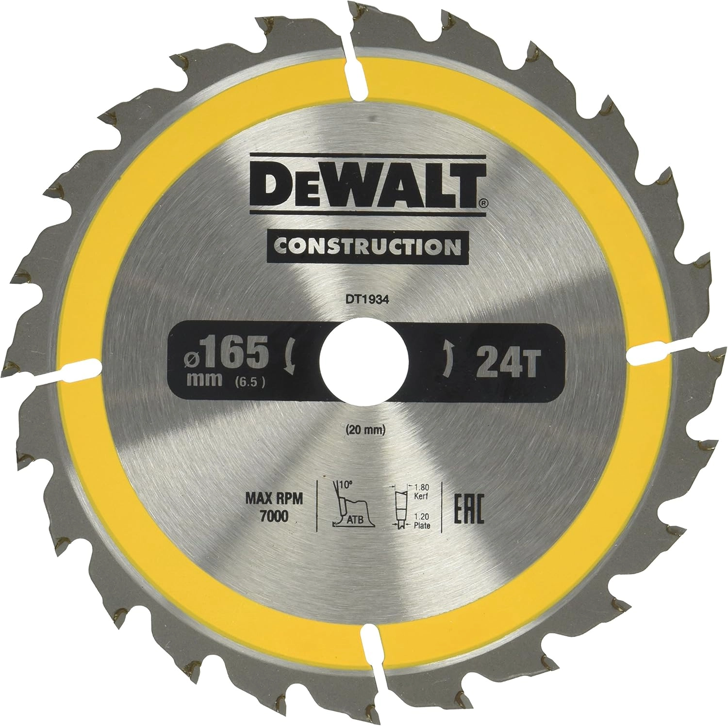 Dewalt Circular saw 165x20mmx24z - DT1934-QZ