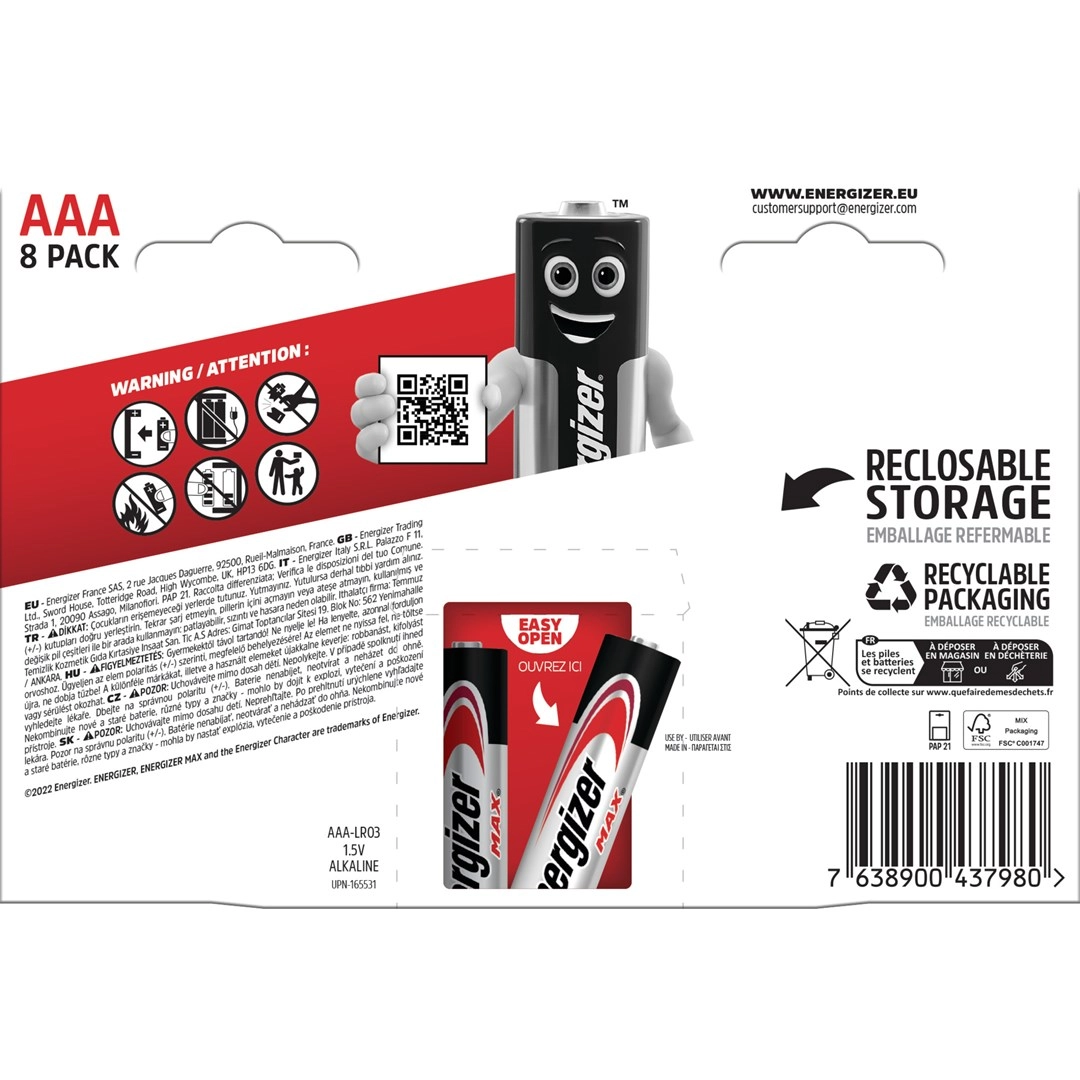 Energizer BATERIE MAX AAA LR03 /8