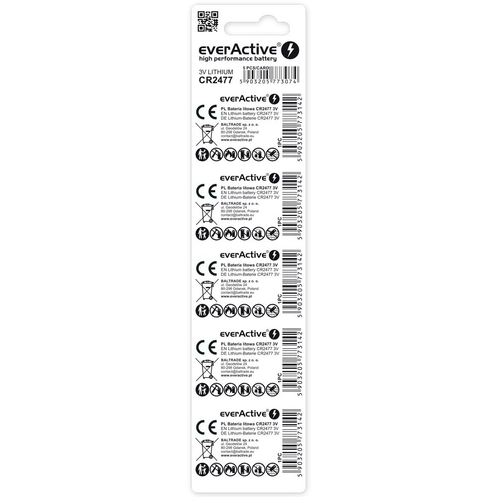 *BATERIE LITOWE MINI CR2477 BLISTER 5