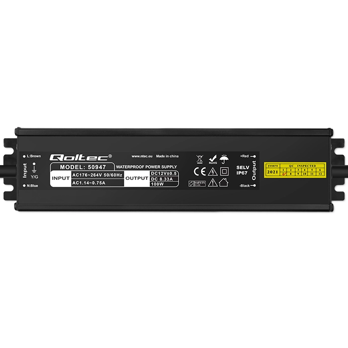 Qoltec LED switching power supply IP67