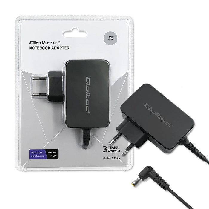 QOLTEC 52394 Zasilacz do Acer 45W