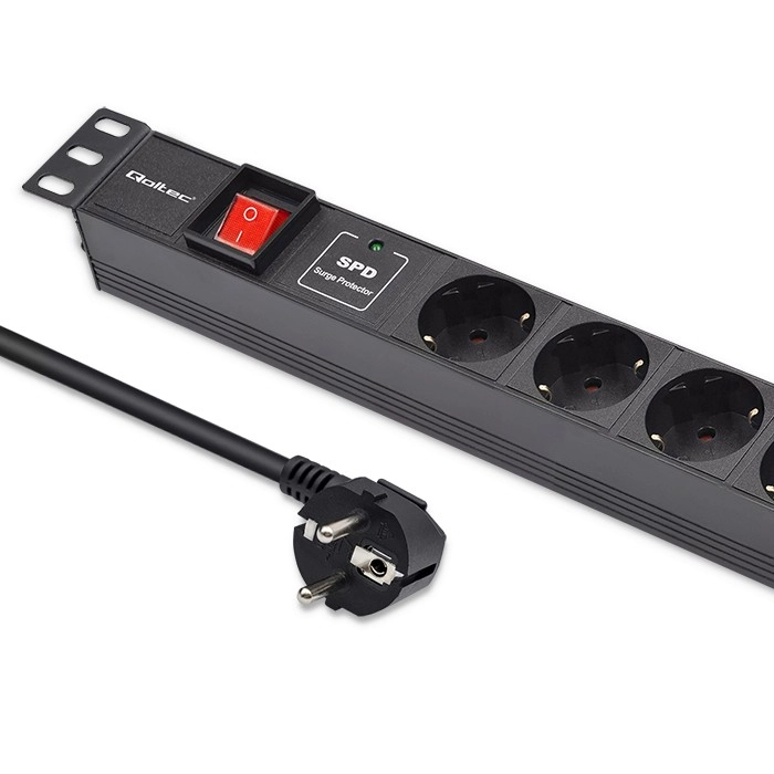 Qoltec Aluminum PDU power strip for