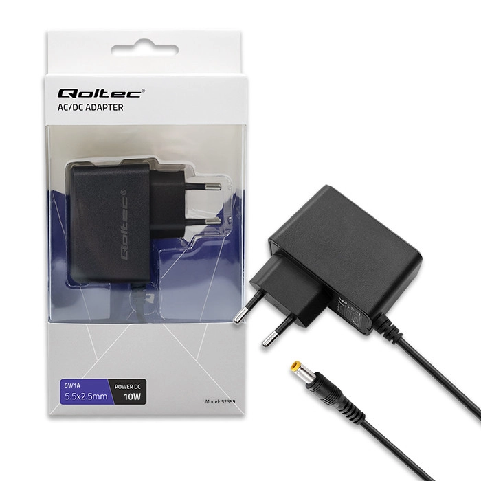 Qoltec Zasilacz wtyczkowy 10W 5V 2A