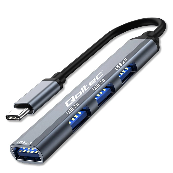 Qoltec Hub Adapter USB-C 3.1