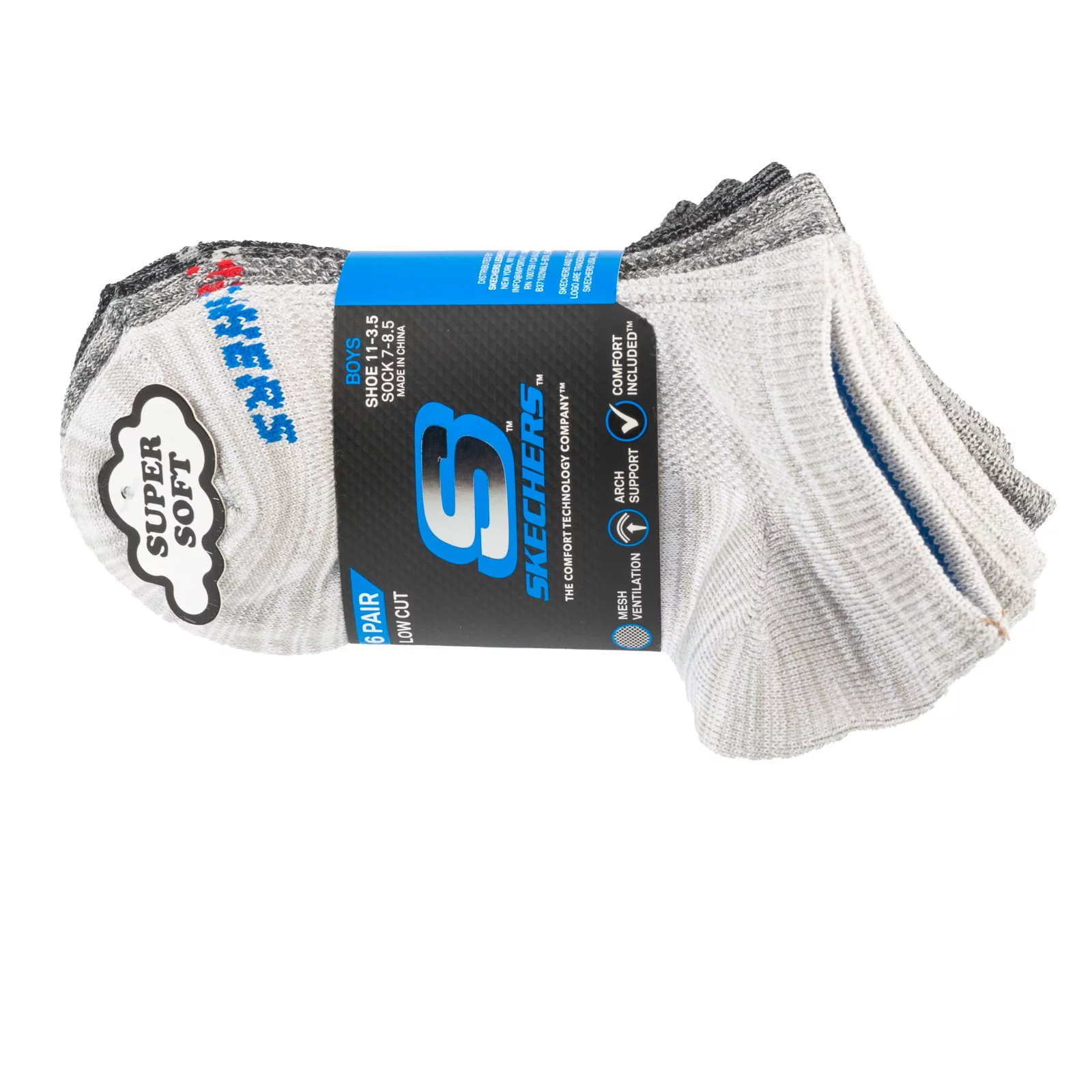Skechers 6pk Boys No Terry Socks