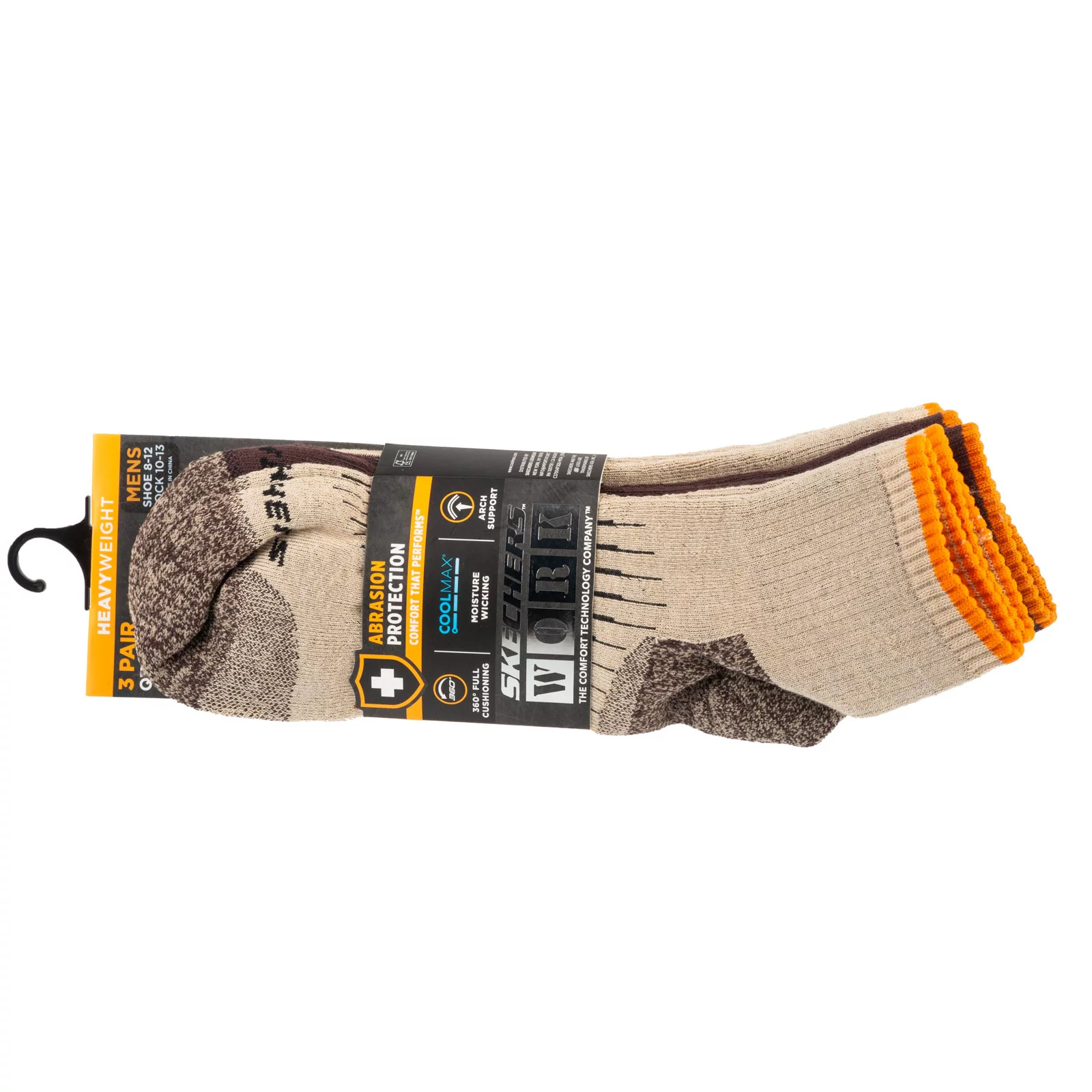 Skechers 3pk Mens Work Qtr Socks