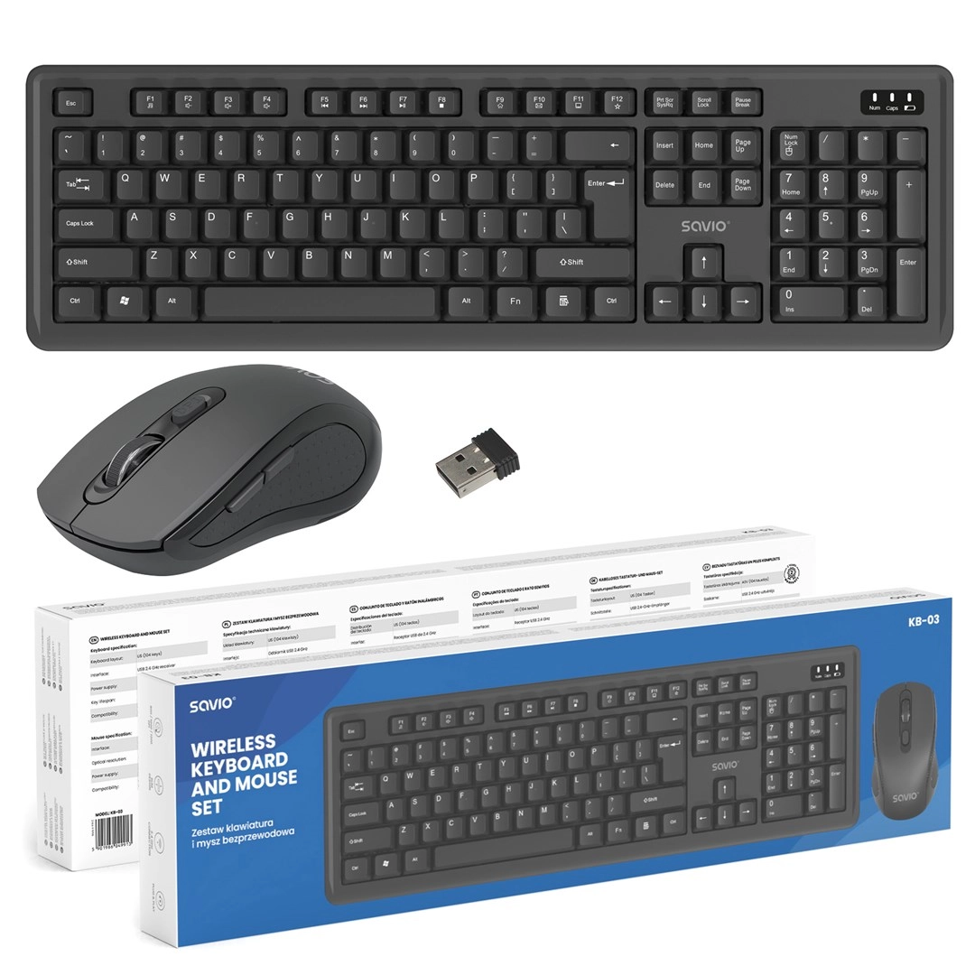 Savio KB-03 Wireless Set Keyboard Mouse