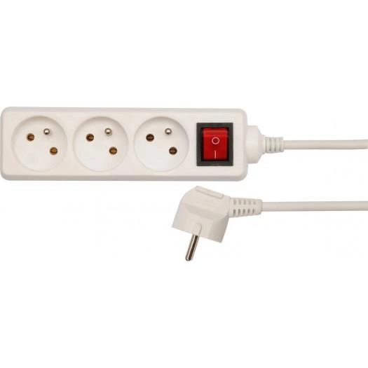 VOREL EXTENSION CABLE WHITE 3 SOCKETS