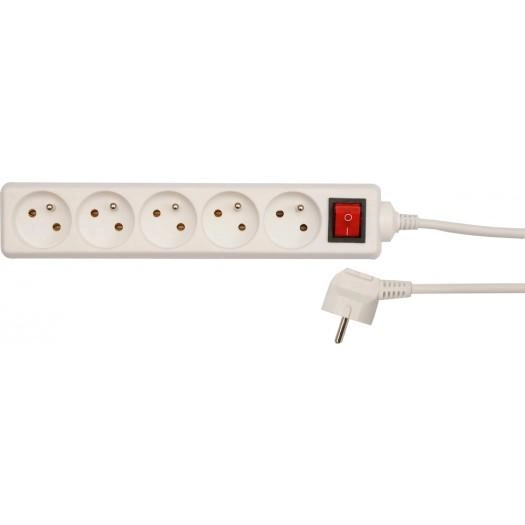 VOREL EXTENSION CABLE WHITE 5 SOCKETS
