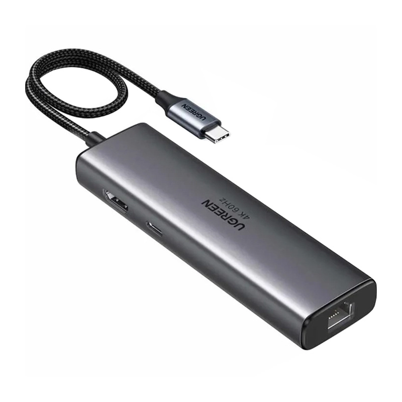 HUB UGREEN 6EN1 USB-C A HDMI+2XUSB-A+USB-C+RJ45+PD