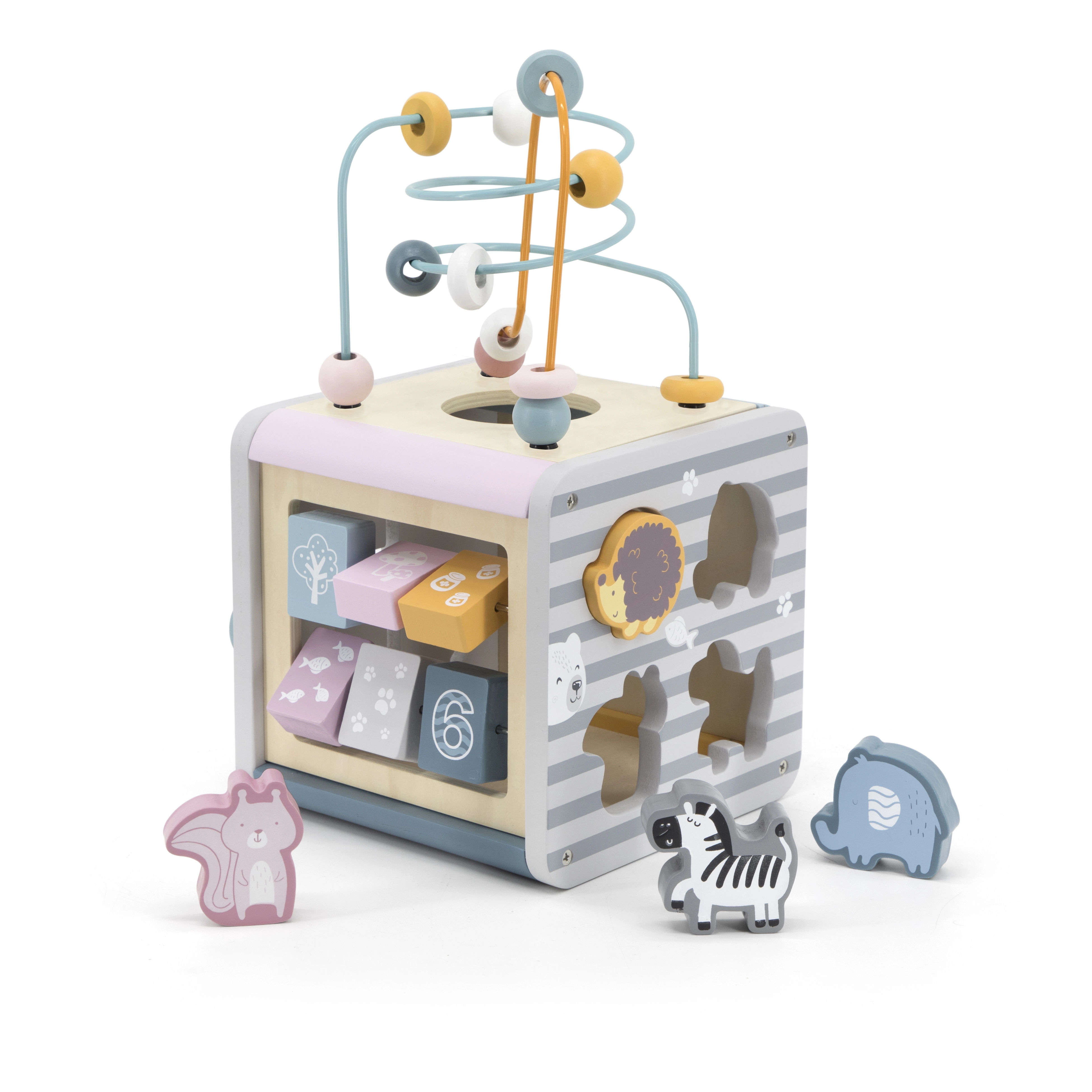Viga Toys Wooden educational activity cube
